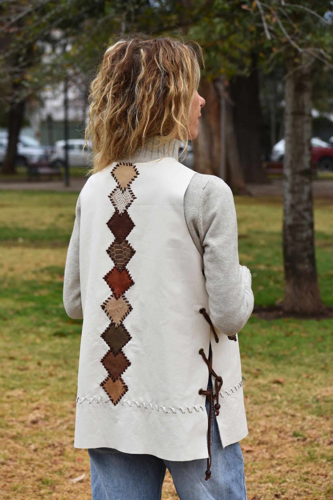 Chaqueta cuero sin mangas Francisca