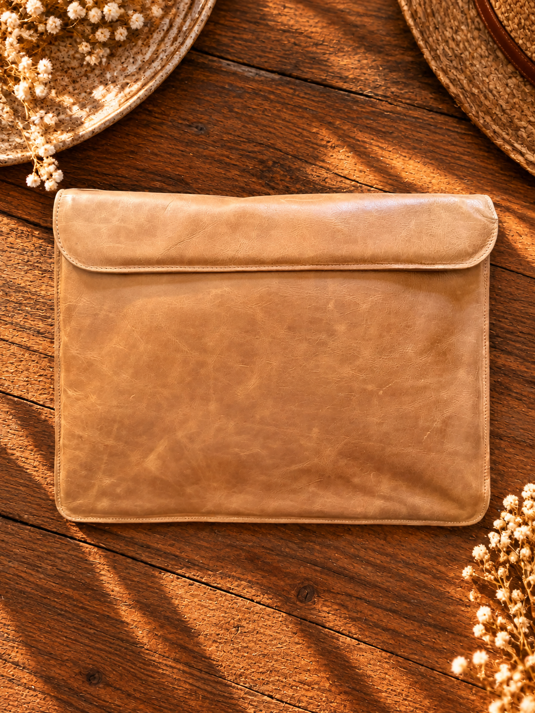 Funda de cuero notebook con tapa
