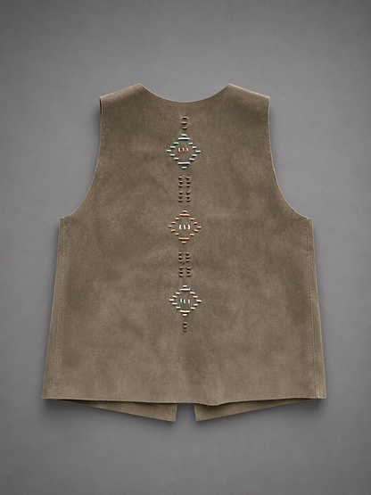 Chaqueta de gamuza verde Antu detalle - Paula Márquez