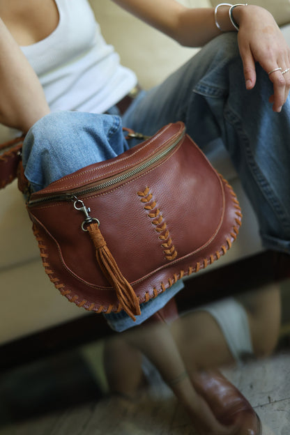 Cartera Castaño de cuero color café - Paula Márquez