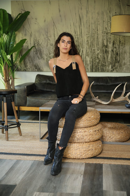 Crop Top María color negro - Paula Márquez