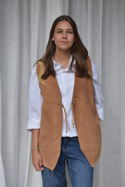 Chaqueta Cuero sin mangas Western