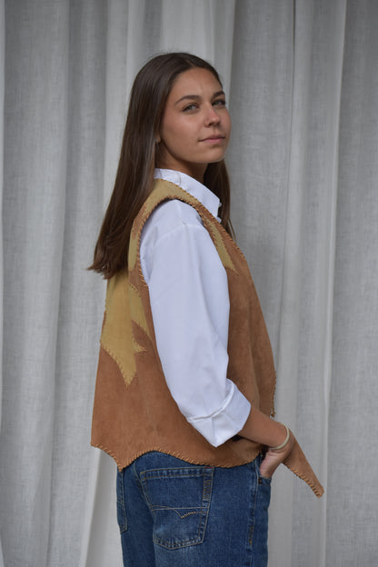 Chaqueta Cuero sin mangas Western