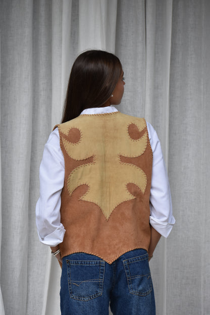 Chaqueta Cuero sin mangas Western