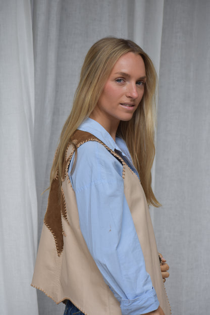 Chaqueta Cuero sin mangas Western