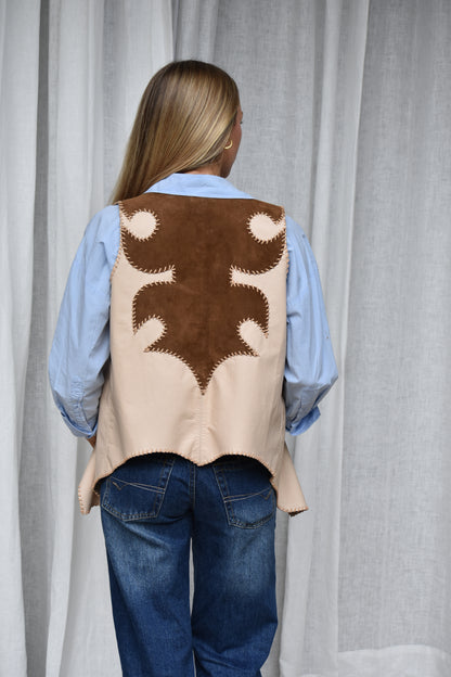 Chaqueta Cuero sin mangas Western