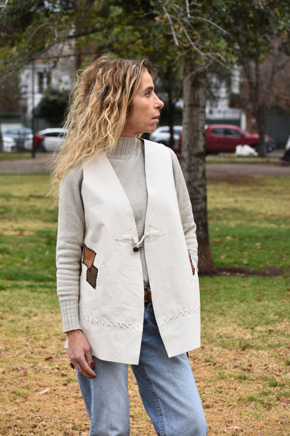 Chaqueta cuero sin mangas Francisca