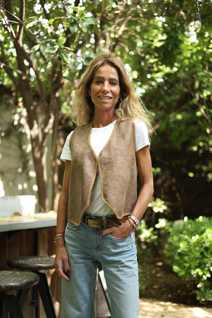 Gilet Prints de cuero color snake - Paula Márquez