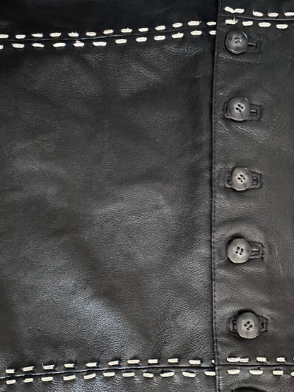 Falda Celeste color Negro detalle - Paula Márquez
