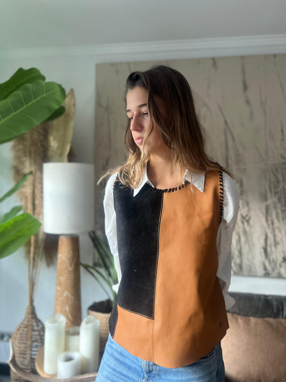 Top Cuero Paula color camel - Paula Márquez
