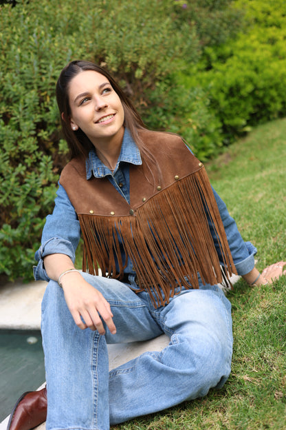 Capa de cuero Western color Tabaco - Paula Márquez