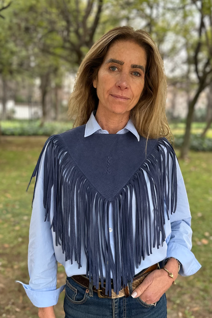 Capa de cuero Federica color Azul - Paula Márquez