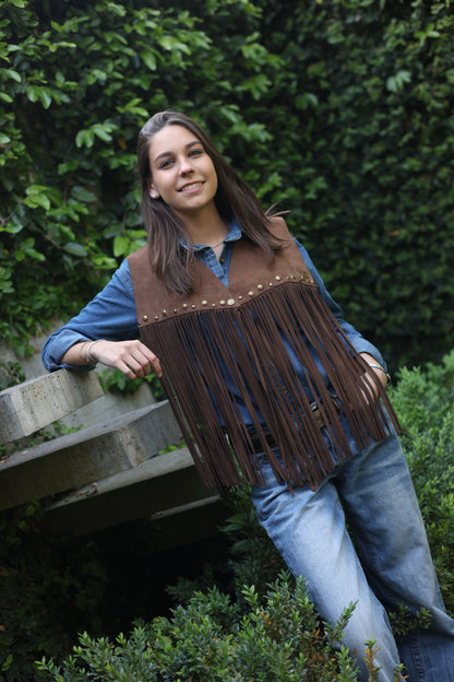 Capa de cuero Western color Chocolate - Paula Márquez