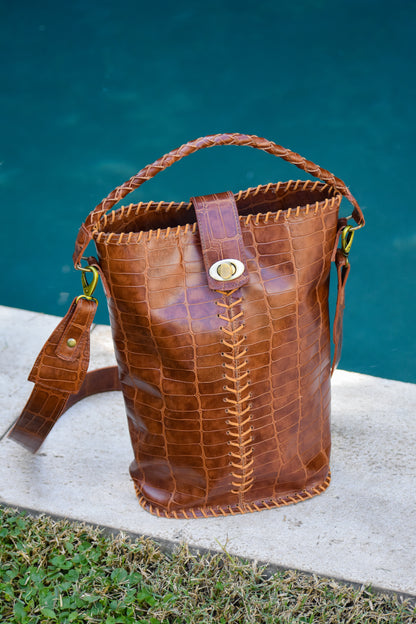 Cartera Dalia de cuero color camel - Paula Márquez