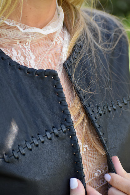Chaqueta de cuero negro mujer Dalia - Paula Márquez
