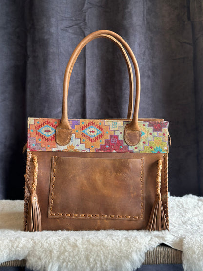 Cartera Aurora de cuero color café - Paula Márquez