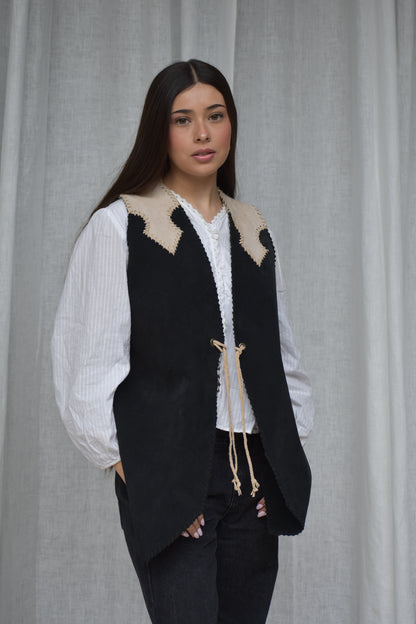Chaqueta Cuero sin mangas Western