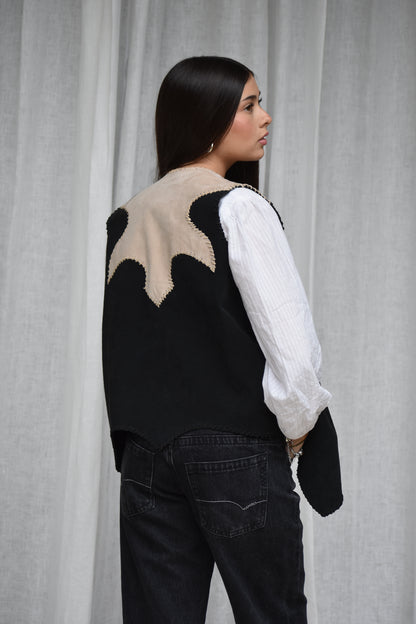 Chaqueta Cuero sin mangas Western