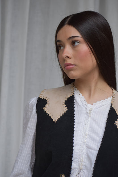 Chaqueta Cuero sin mangas Western