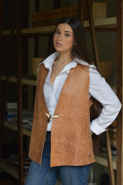 Chaqueta Cuero sin mangas Francisca