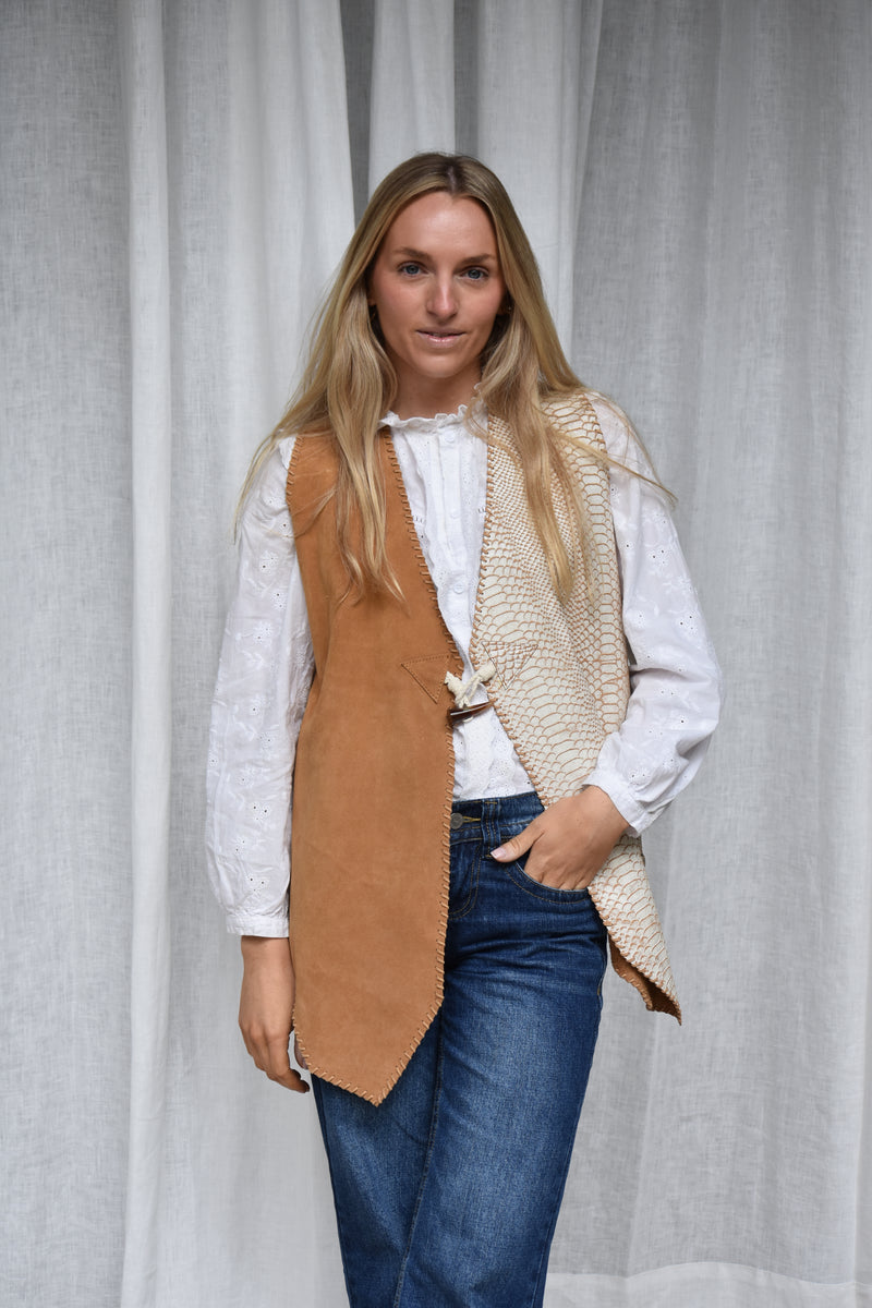 Chaqueta Cuero sin mangas Francisca