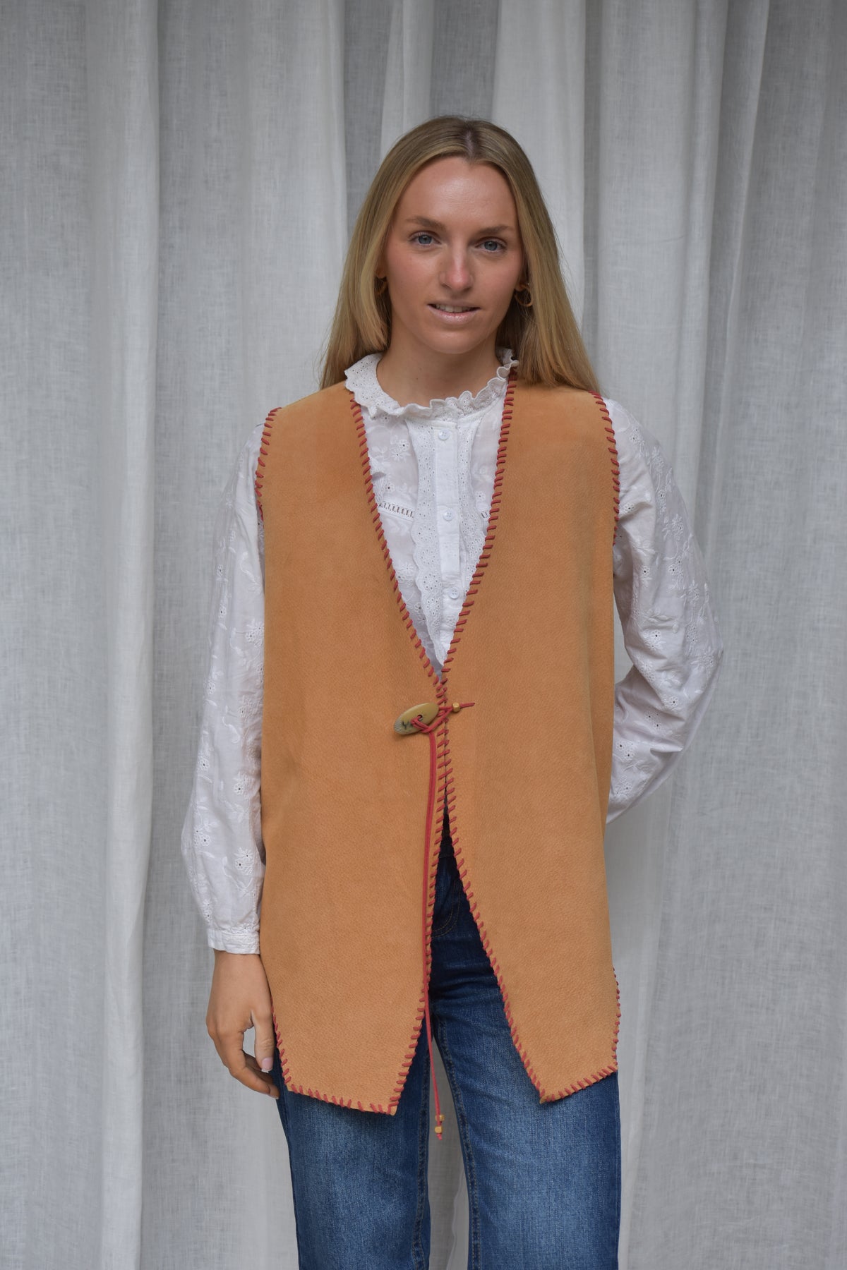 Chaqueta Cuero sin mangas Francisca