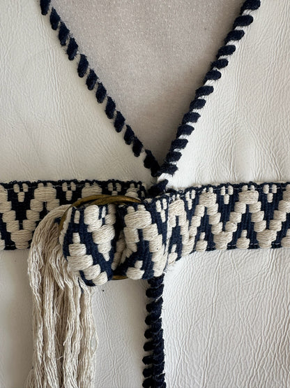 Gilet Jacinta de cuero color blanco detalle - Paula Márquez