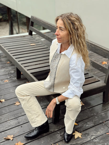 Top cuero Erica color Blanco - Paula Márquez