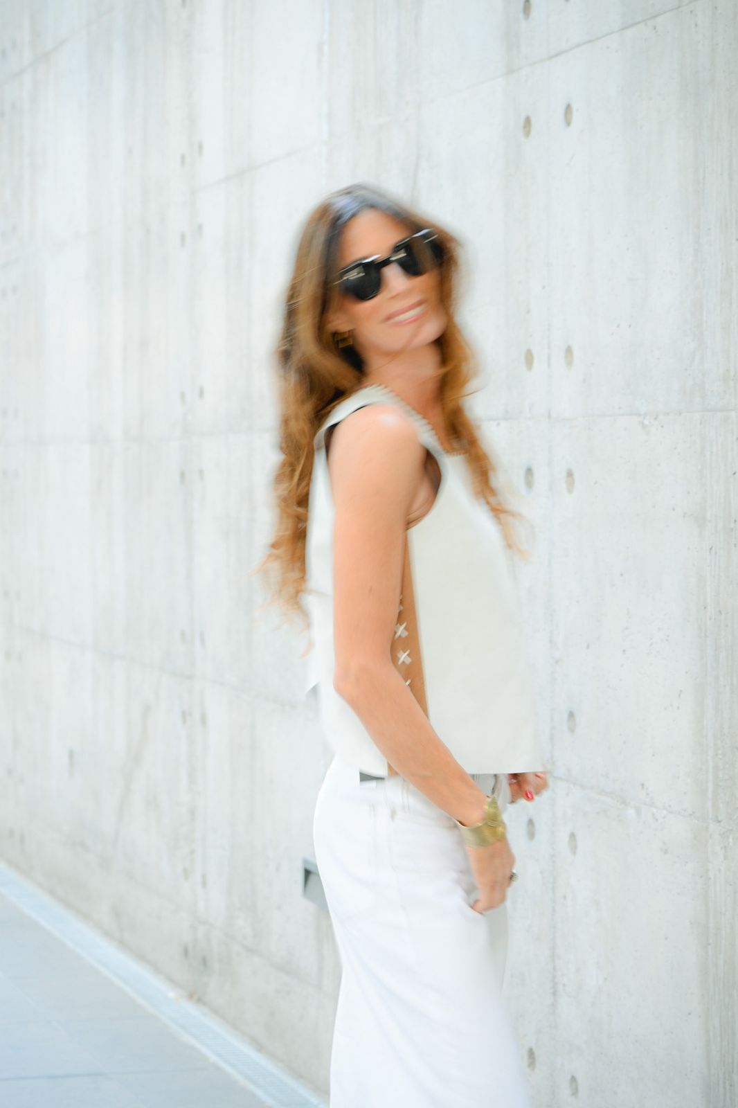 Top mujer Delfina 147 de cuero tono crudo
