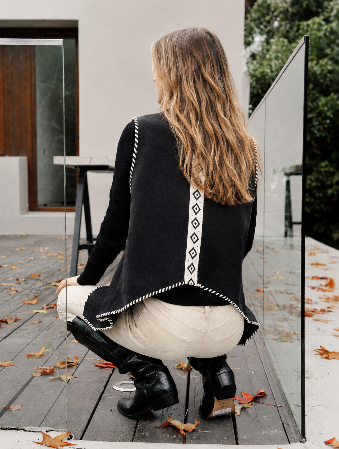 Chaqueta Cuero Camper Étnica