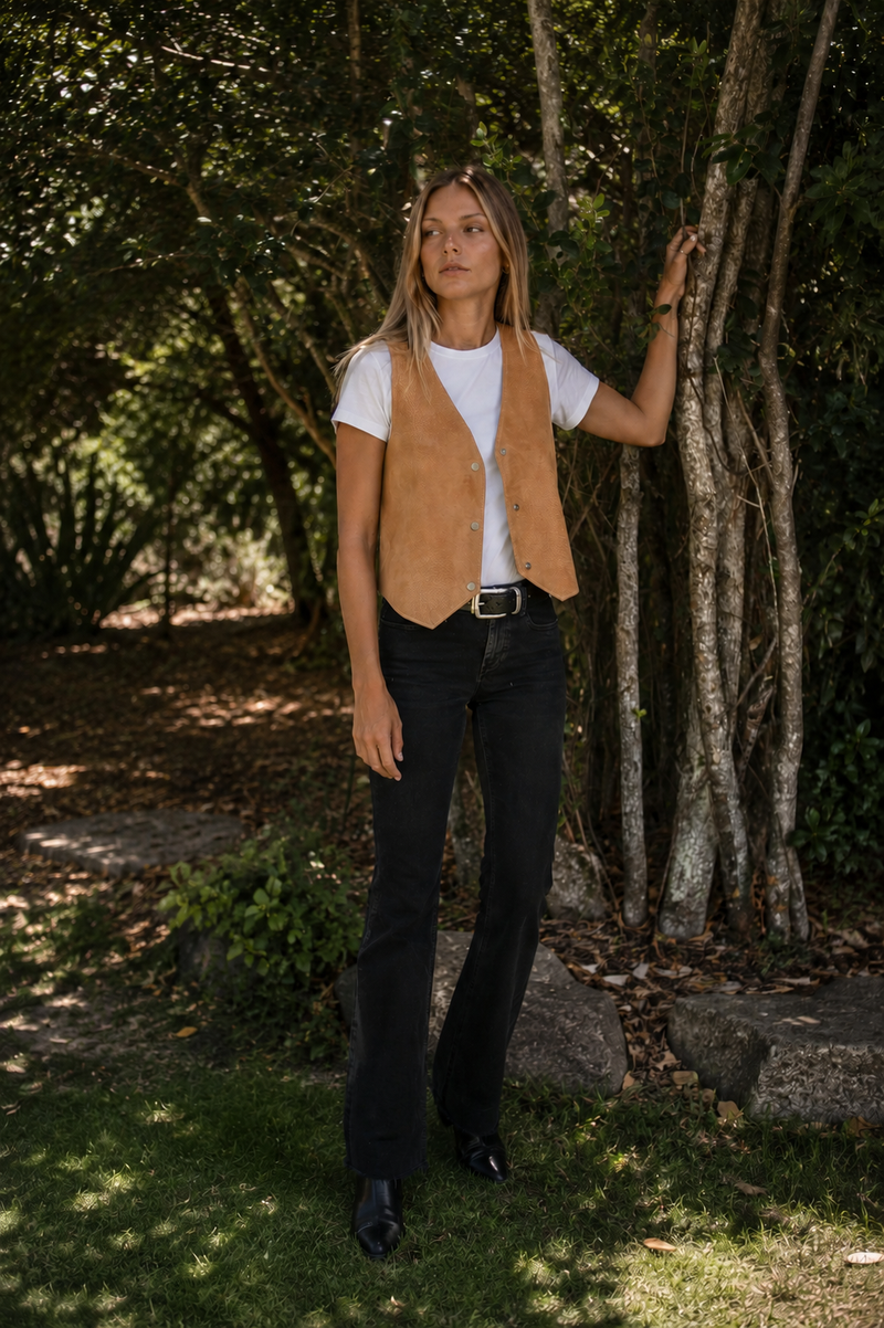 Gilet Cuero Luisa · Camel